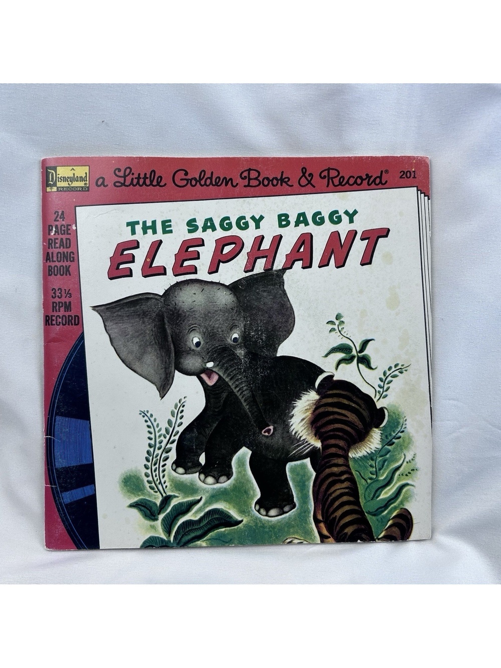 The Saggy Baggy Elephant Vintage Disneyland Read-Along Book with Record 1976
